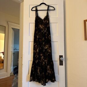 Reformation Black and Brown Floral Maxi Dress